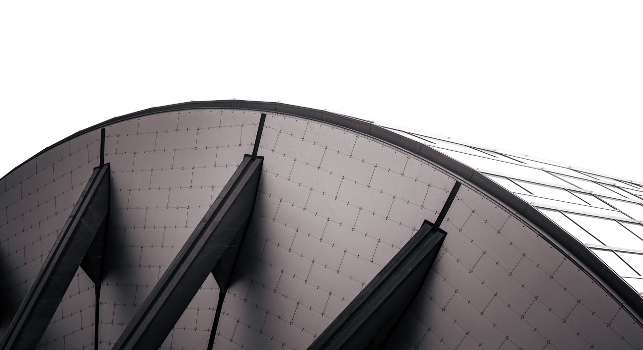 Techo de un edificio moderno en forma redonda